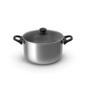 Silver Pot With Glass Cap